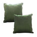 1-SOGA 2X 45cm Subtle Army Green Foliage Velvet Square Throw Pillow