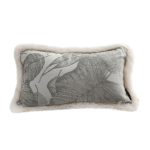 1-SOGA 35cm Wabi-sabi Rectangular Raised Embroidery Leaf & Lumbar Throw Pillow