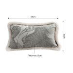 5-SOGA 35cm Wabi-sabi Rectangular Raised Embroidery Leaf & Lumbar Throw Pillow