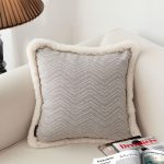 4-SOGA 45cm Wabi-sabi Herringbone Square Throw Pillow