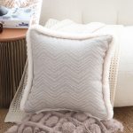 3-SOGA 2X 45cm Wabi-sabi Herringbone Square Throw Pillow