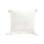 1-SOGA 45cm Throw Pillow  White Soft Plush Cushion Christmas Snowflake Ball Square For festive Holiday