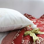 5-SOGA 45cm Throw Pillow  White Soft Plush Cushion Christmas Snowflake Ball Square For festive Holiday