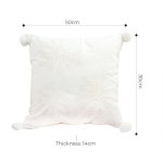 7-SOGA 45cm Throw Pillow  White Soft Plush Cushion Christmas Snowflake Ball Square For festive Holiday