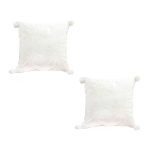 1-SOGA 2X 45cm Throw Pillow White Soft Plush Cushion Christmas Snowflake Ball Square For festive Holiday