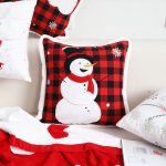 4-SOGA 2X 45cm Throw Pillow Red Christmas Snowman Square Cushion for Festive Holiday Winter Home Decor