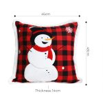 6-SOGA 2X 45cm Throw Pillow Red Christmas Snowman Square Cushion for Festive Holiday Winter Home Decor