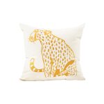 1-SOGA 45cm Throw Pillow White Light Luxury with Golden Leopard Design Decorative Square Cushion Home Decor