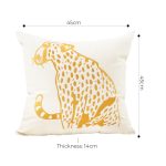 6-SOGA 45cm Throw Pillow White Light Luxury with Golden Leopard Design Decorative Square Cushion Home Decor
