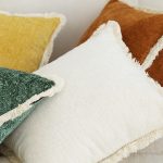 3-SOGA 2X 45cm Throw Pillow White Chenille Textured with Tassels Stylish Square Cozy Home Decor