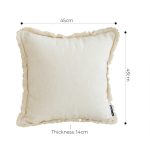 7-SOGA 2X 45cm Throw Pillow White Chenille Textured with Tassels Stylish Square Cozy Home Decor