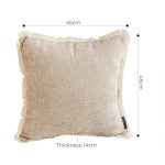 7-SOGA 45cm Throw Pillow Latte Color Chenille Textured with Tassels Stylish Square Cozy Home Decor
