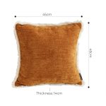 7-SOGA 45cm Throw Pillow Sunset Orange Chenille Textured with Tassels Stylish Square Cozy Home Decor