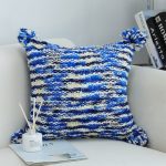 2-SOGA 45cm Throw Pillow Deep Sea Blue Gradient Dyed Decorative Soft Square for Couch or Bed