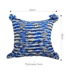 5-SOGA 45cm Throw Pillow Deep Sea Blue Gradient Dyed Decorative Soft Square for Couch or Bed