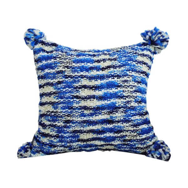1-SOGA 45cm Throw Pillow Deep Sea Blue Gradient Dyed Decorative Soft Square for Couch or Bed
