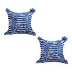 1-SOGA 2X 45cm Throw Pillow Deep Sea Blue Gradient Dyed Decorative Soft Square for Couch or Bed
