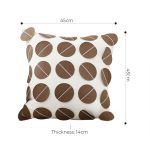 7-SOGA 45cm Brown Leather Square Pillow with 3D Circle Pattern Decorative Cushion for Living Room