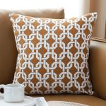 2-SOGA 45cm Brown Checkered Chain Jacquard Square Pillow Decorative Cushion for Living Room