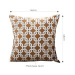 6-SOGA 45cm Brown Checkered Chain Jacquard Square Pillow Decorative Cushion for Living Room