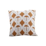 1-SOGA 45cm Brown Circular Chain Jacquard Square Pillow Decorative Cushion for Living Room