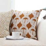 5-SOGA 2X 45cm Brown Circular Chain Jacquard Square Pillow Decorative Cushion for Living Room