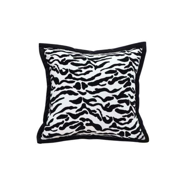 1-SOGA 45cm Black and White Luxury Cushion Light Mottled Texture Decorative Square Pillow Living Room