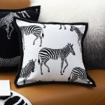 3-SOGA 45cm Black and White Light  Luxury Zebra Cushion Decorative Square Pillow Living Room