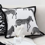 5-SOGA 45cm Black and White Light  Luxury Zebra Cushion Decorative Square Pillow Living Room