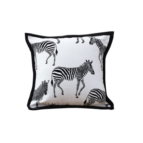 1-SOGA 45cm Black and White Light  Luxury Zebra Cushion Decorative Square Pillow Living Room