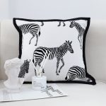 2-SOGA 2X 45cm Black and White Light  Luxury Zebra Cushion Decorative Square Pillow Living Room