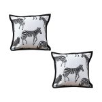 1-SOGA 2X 45cm Black and White Light  Luxury Zebra Cushion Decorative Square Pillow Living Room