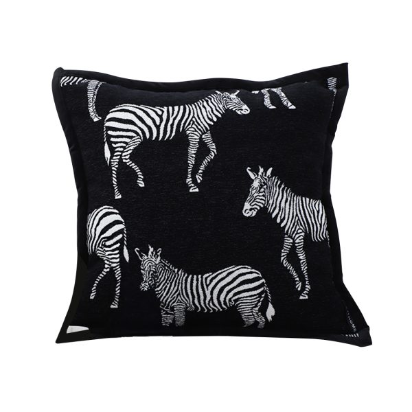 1-SOGA 45cm Black Light Luxury Zebra Cushion Decorative Square Pillow Living Room Home Decor