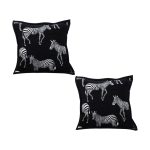 1-SOGA 2X 45cm Black Light Luxury Zebra Cushion Decorative Square Pillow Living Room Home Decor