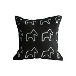 1-SOGA 45cm Throw Pillow Black Teddy Fleece Square Pony Design Decorative Cushion for Living Room