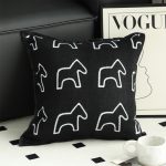 2-SOGA 2X 45cm Throw Pillow Black Teddy Fleece Square Pony Design Decorative Cushion for Living Room
