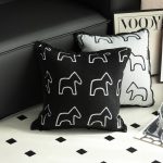 3-SOGA 2X 45cm Throw Pillow Black Teddy Fleece Square Pony Design Decorative Cushion for Living Room