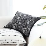 3-SOGA 45cm Throw Pillow Black Cat Paradise Wide Border Decorative Cushion for Living Room