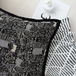 4-SOGA 45cm Throw Pillow Black Cat Paradise Wide Border Decorative Cushion for Living Room