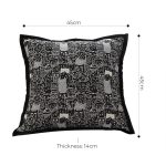 6-SOGA 2X 45cm Throw Pillow Black Cat Paradise Wide Border Decorative Cushion for Living Room