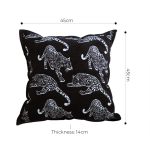 6-SOGA 45cm Throw Pillow Black Leopard Light Luxury Decorative Cushion for Living Room