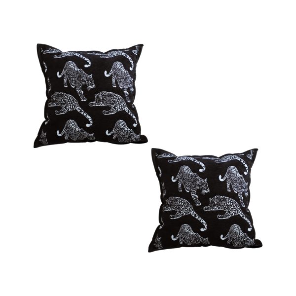 1-SOGA 2X 45cm Throw Pillow Black Leopard Light Luxury Decorative Cushion for Living Room