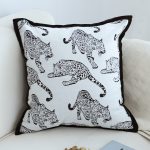 2-SOGA 2X 45cm Throw Pillow White & Black Leopard Light Luxury Decorative Cushion for Living Room