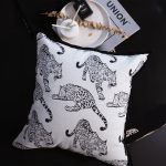 4-SOGA 2X 45cm Throw Pillow White & Black Leopard Light Luxury Decorative Cushion for Living Room