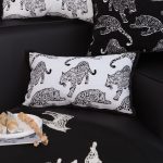 6-SOGA 2X 30cm Throw Pillow White &  Black Leopard Light Luxury Lumbar Decorative Cushion for Living Room