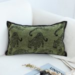 2-SOGA 30cm Throw Pillow Green Leopard Lumbar Decorative Cushion for Living Room