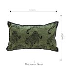 5-SOGA 2X 30cm Throw Pillow Green Leopard Lumbar Decorative Cushion for Living Room Home Decor