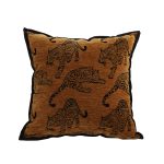 1-SOGA 45cm Throw Pillow Dark Brown Leopard Square Retro Decorative Cushion for Living Room
