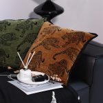 3-SOGA 45cm Throw Pillow Dark Brown Leopard Square Retro Decorative Cushion for Living Room