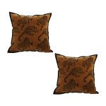 1-SOGA 2X 45cm Throw Pillow Dark Brown Leopard Square Retro Decorative Cushion for Living Room